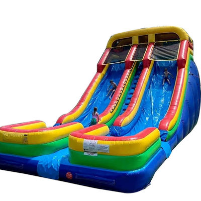 0.55mm PVC Tarpaulin Dual Pool Water Slide gonfiabile per 5-10 Cavalieri e extra grande dimensione