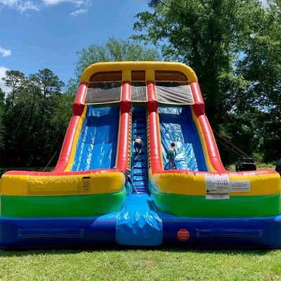 0.55mm PVC Tarpaulin Dual Pool Water Slide gonfiabile per 5-10 Cavalieri e extra grande dimensione