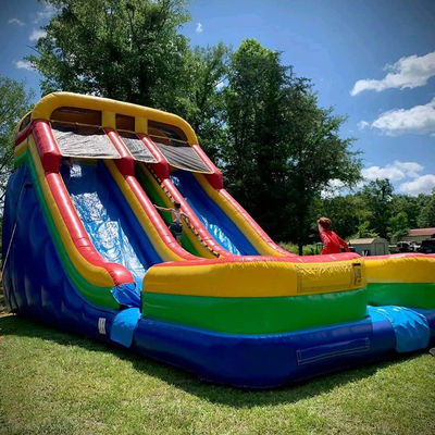 0.55mm PVC Tarpaulin Dual Pool Water Slide gonfiabile per 5-10 Cavalieri e extra grande dimensione