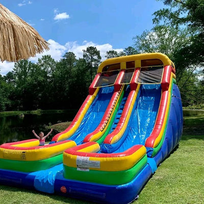 0.55mm PVC Tarpaulin Dual Pool Water Slide gonfiabile per 5-10 Cavalieri e extra grande dimensione