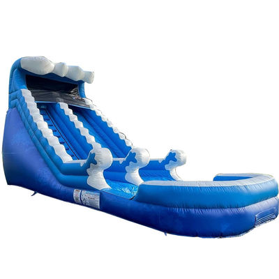 Logo personalizzato Parco acquatico gonfiabile estivo con scivolo acquatico a onde blu