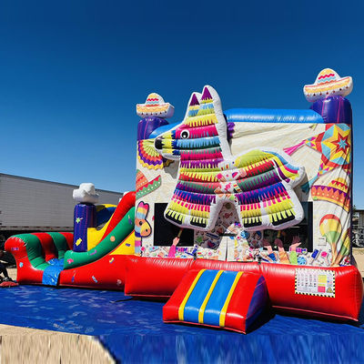 PORTABLE PVC Rainbow Puppy Casa gonfiabile con scivolo Combo Pool Jumpers Castello