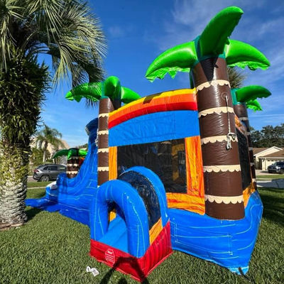 Giardino per bambini Casa gonfiabile con piscina e palma