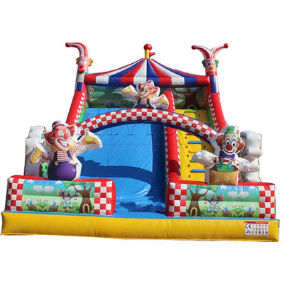 Scivolo secco gonfiabile commerciale con logo personalizzato Carnevale Circo Clown Jump Slide