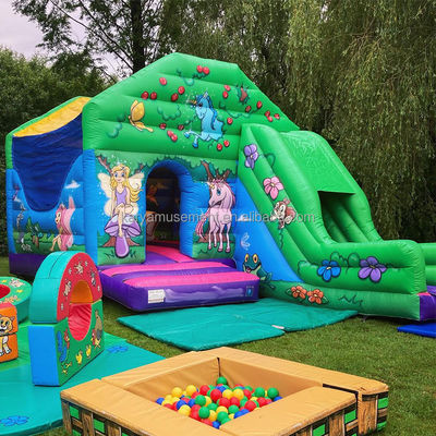 Vivi l' emozione del castello gonfiabile commerciale con scivolo d'acqua per la festa in famiglia