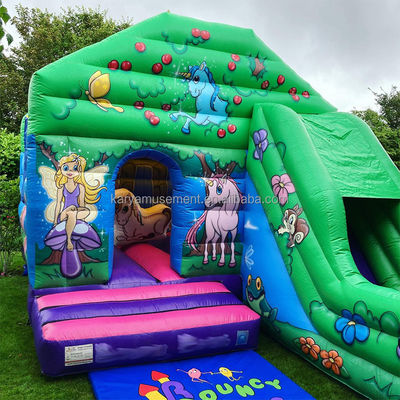 Vivi l' emozione del castello gonfiabile commerciale con scivolo d'acqua per la festa in famiglia