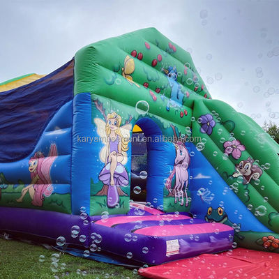 Vivi l' emozione del castello gonfiabile commerciale con scivolo d'acqua per la festa in famiglia