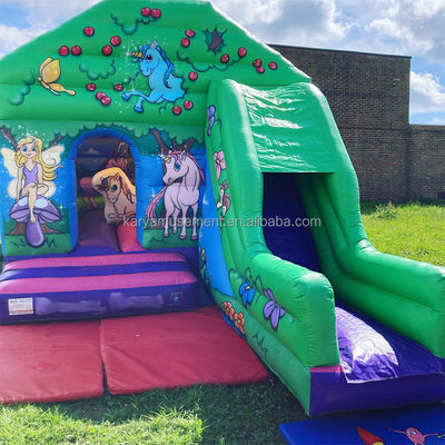 Vivi l' emozione del castello gonfiabile commerciale con scivolo d'acqua per la festa in famiglia