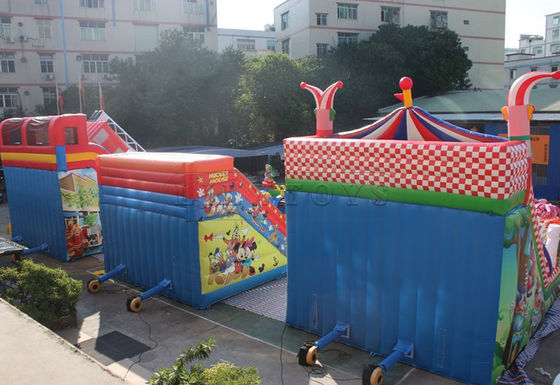 Scivolo secco gonfiabile commerciale con logo personalizzato Carnevale Circo Clown Jump Slide