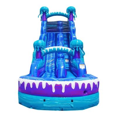 Attrezzature di divertimento per parchi all'aperto Slide d'acqua gonfiabile colorato da 36 piedi con piscina
