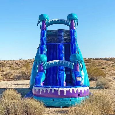 Attrezzature di divertimento per parchi all'aperto Slide d'acqua gonfiabile colorato da 36 piedi con piscina
