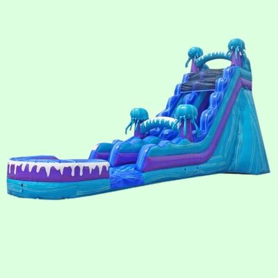 Attrezzature di divertimento per parchi all'aperto Slide d'acqua gonfiabile colorato da 36 piedi con piscina