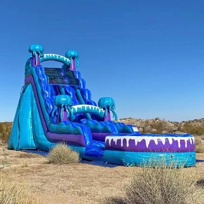 Attrezzature di divertimento per parchi all'aperto Slide d'acqua gonfiabile colorato da 36 piedi con piscina