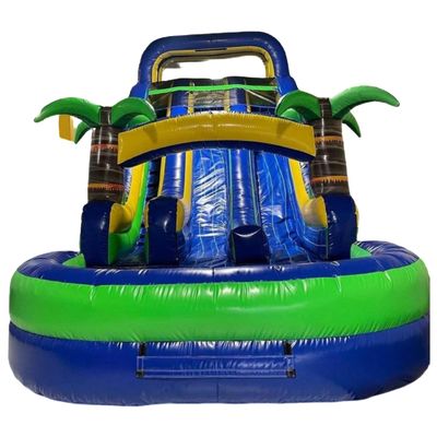 Giocattoli gonfiabili per aziende PVC Palm Tree Trunk Water Slide per la promozione di eventi commerciali