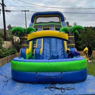 Giocattoli gonfiabili per aziende PVC Palm Tree Trunk Water Slide per la promozione di eventi commerciali