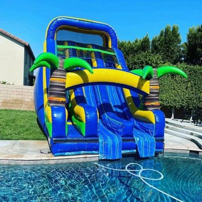 Giocattoli gonfiabili per aziende PVC Palm Tree Trunk Water Slide per la promozione di eventi commerciali