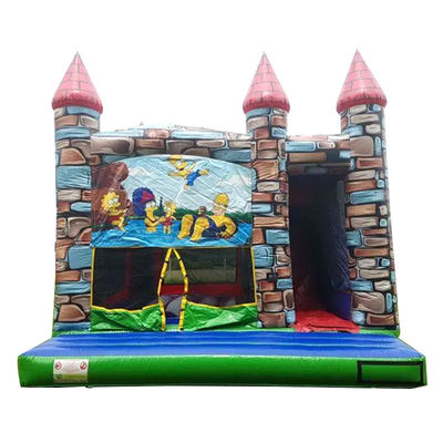 Blower Commerciale Animazione di cartoni animati in PVC Casa gonfiabile Bouncer con piscina scivolosa