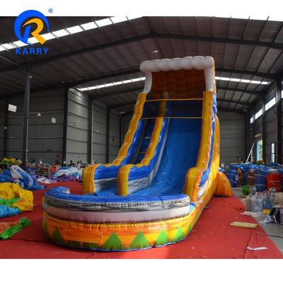 Slide d'acqua gonfiabile in PVC colorato personalizzato con piscina per il divertimento estivo