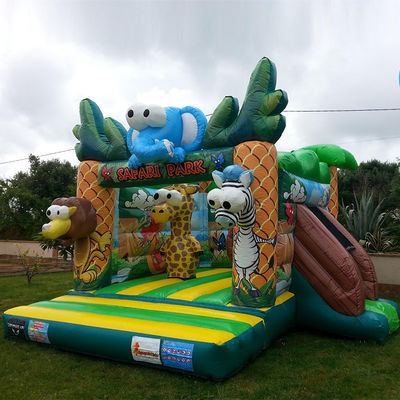 Logo personalizzato stampato Mini Commerciale in PVC Safari Casa gonfiabile per bambini