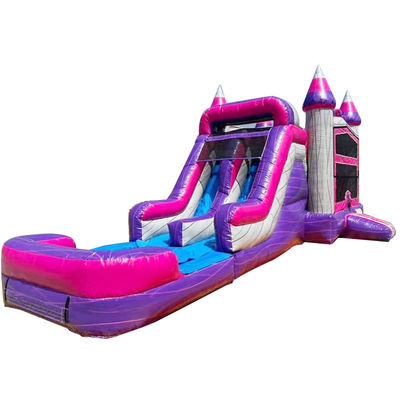 Acceptabile casa gonfiabile commerciale viola gonfiabile con piscina scivolosa
