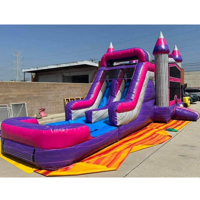 Acceptabile casa gonfiabile commerciale viola gonfiabile con piscina scivolosa
