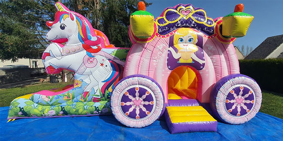 Via di spedizione via mare via aerea Express Rainbow Unicorn Bouncy Bouncer gonfiabile con scivolo