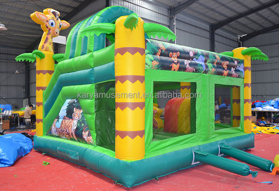 Wild Jungle Safari Inflatabile Castello Salto Colore Personalizzato Casa rimbalzo con scivolo