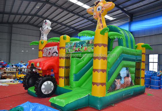 Wild Jungle Safari Inflatabile Castello Salto Colore Personalizzato Casa rimbalzo con scivolo