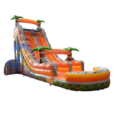 Promozione di eventi commerciali Orange Palm Slide gonfiabile con piscina e altro