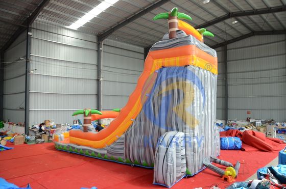 Promozione di eventi commerciali Orange Palm Slide gonfiabile con piscina e altro