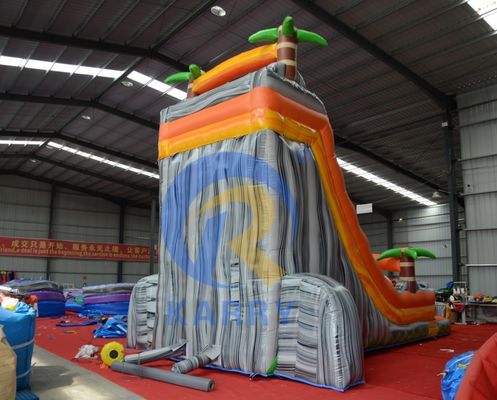 Promozione di eventi commerciali Orange Palm Slide gonfiabile con piscina e altro