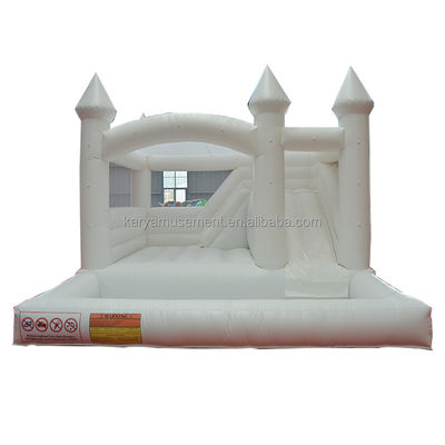 Nuovamente realizzato Moonwalk matrimonio trampolino commerciale White Bouncy Castle per eventi di festa