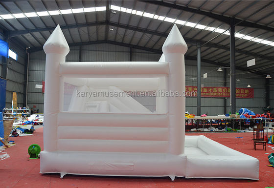 Nuovamente realizzato Moonwalk matrimonio trampolino commerciale White Bouncy Castle per eventi di festa