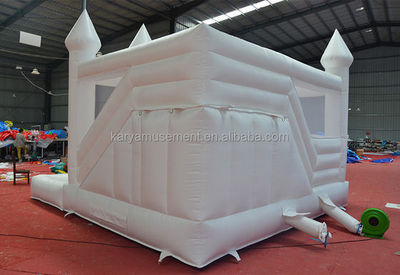 Nuovamente realizzato Moonwalk matrimonio trampolino commerciale White Bouncy Castle per eventi di festa
