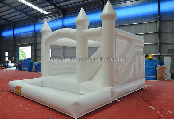 Nuovamente realizzato Moonwalk matrimonio trampolino commerciale White Bouncy Castle per eventi di festa