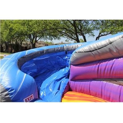 Giardino di gioco grande scivolo d'acqua gonfiabile con due corsie di scivolo bagnato e 0,55 mm di Plato PVC
