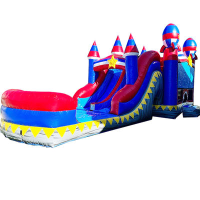 Eventi di festa Commerciale in PVC Rocket rosso Casa gonfiabile con piscina scivolosa