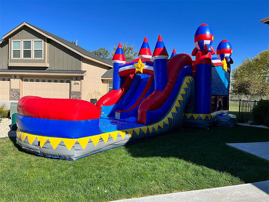 Eventi di festa Commerciale in PVC Rocket rosso Casa gonfiabile con piscina scivolosa