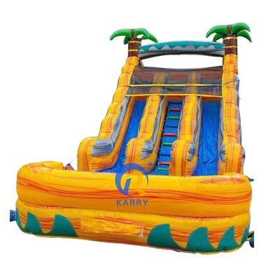 Articoli personalizzati colorato gonfiabile bouncer scivolo con piscina scivolo d'acqua di grado commerciale