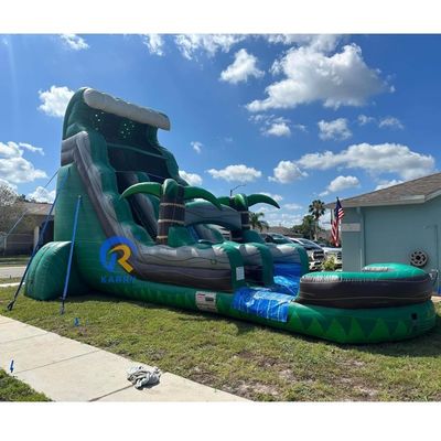Articoli personalizzati colorato gonfiabile bouncer scivolo con piscina scivolo d'acqua di grado commerciale