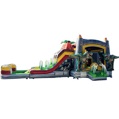 Dinosauri Giurassici Commerciale PVC Casa gonfiabile rimbalzata con scivolo con soffiatore