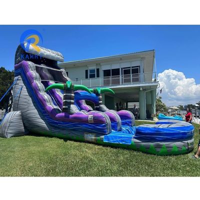 Articoli personalizzati colorato gonfiabile bouncer scivolo con piscina scivolo d'acqua di grado commerciale