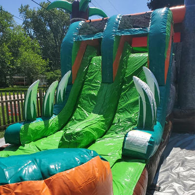 Dinosauri Giurassici Commerciale PVC Casa gonfiabile rimbalzata con scivolo con soffiatore