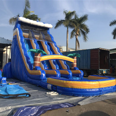Doppia corsia Air Jumping Slide asciutto Disegno gonfiabile colorato per il parco dimensioni opzionali