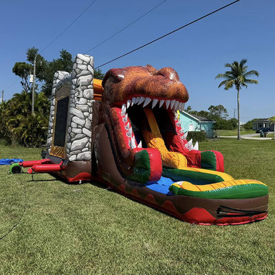 Noleggio di feste Must-Have Personalizzare Accettato Jurassic Dinosaur tema Commerciale PVC gonfiabile casa rimbalzata con scivolo