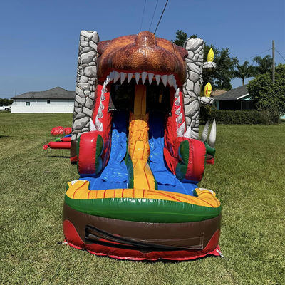 Noleggio di feste Must-Have Personalizzare Accettato Jurassic Dinosaur tema Commerciale PVC gonfiabile casa rimbalzata con scivolo