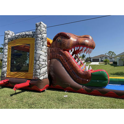 Noleggio di feste Must-Have Personalizzare Accettato Jurassic Dinosaur tema Commerciale PVC gonfiabile casa rimbalzata con scivolo