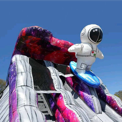 Esplora il pianeta giocattoli gonfiabili astronauta scivoli gonfiabili con piscina d'acqua