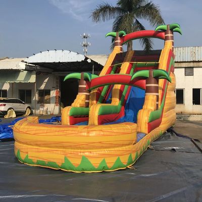 Occasione commerciale Dimensioni personalizzate Palma gonfiabile Single Wide Slide con piscina