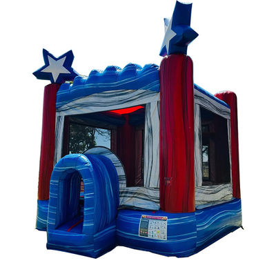 Logo del cliente Letto per bambini in PVC Stella blu Casa gonfiabile a rimbalzo Castello a saltare in affitto